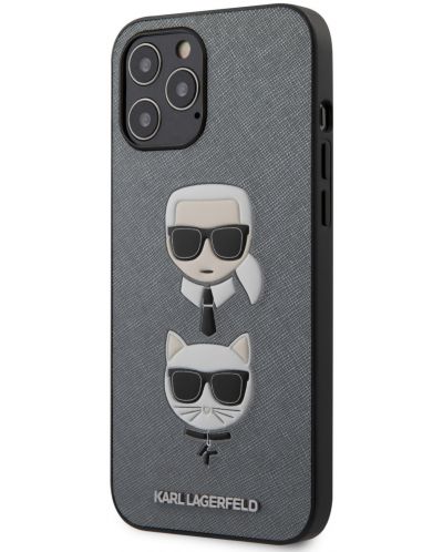 Калъф Karl Lagerfeld - Saffiano K and C, iPhone 12 Pro Max, сив - 1